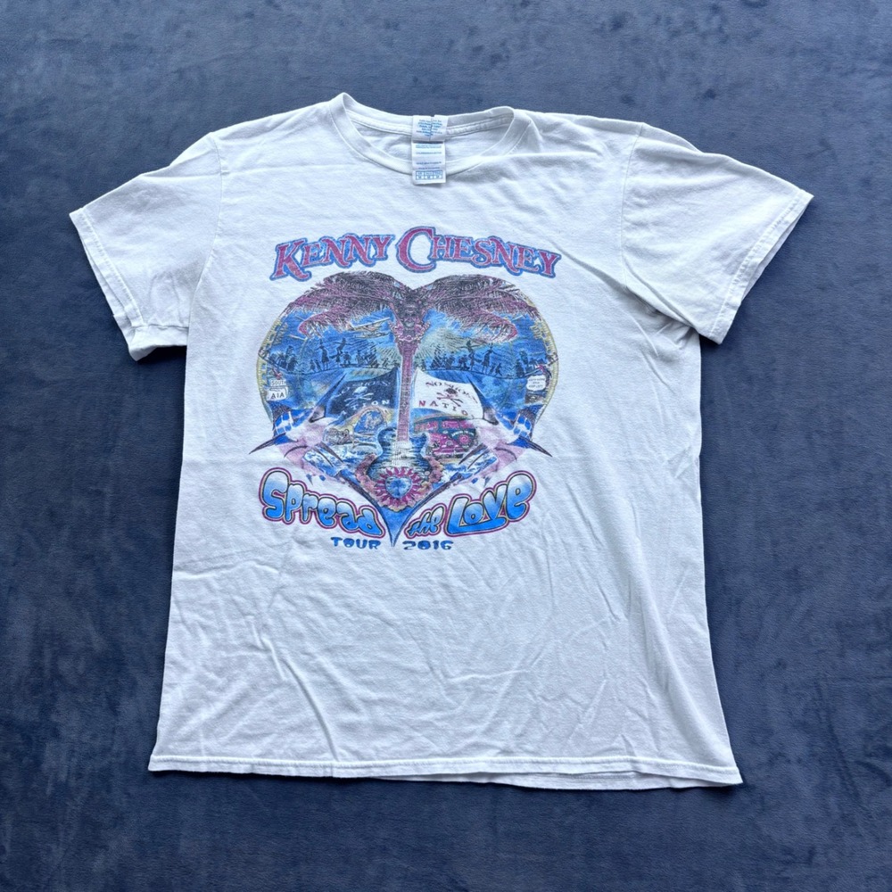 Kenny Chesney Spread The Love Tour 2016 T-Shirt Miranda Lambert White Medium